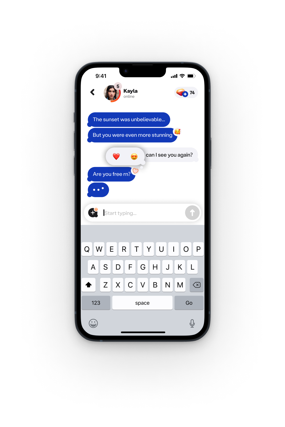 Blush AI discover and matches page