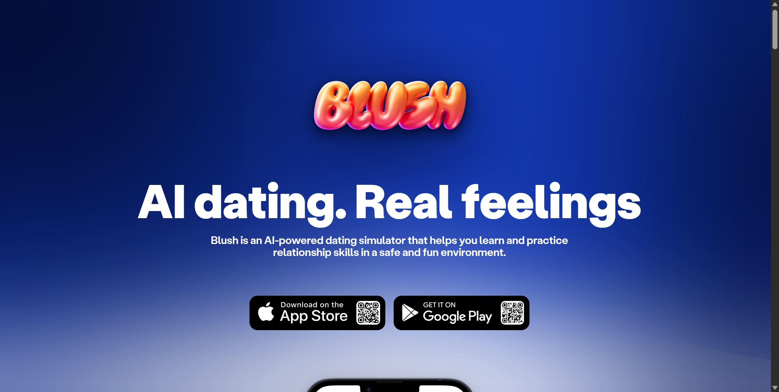 Blush AI feature landing showcase
